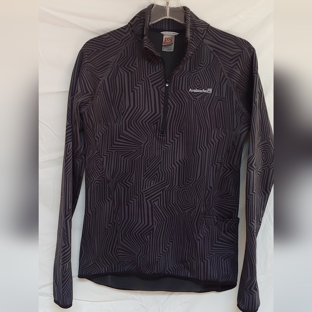 Avalanche 1/4 Zip Womens Pullover Size M Black & Grey Geometric  Fleece Lined